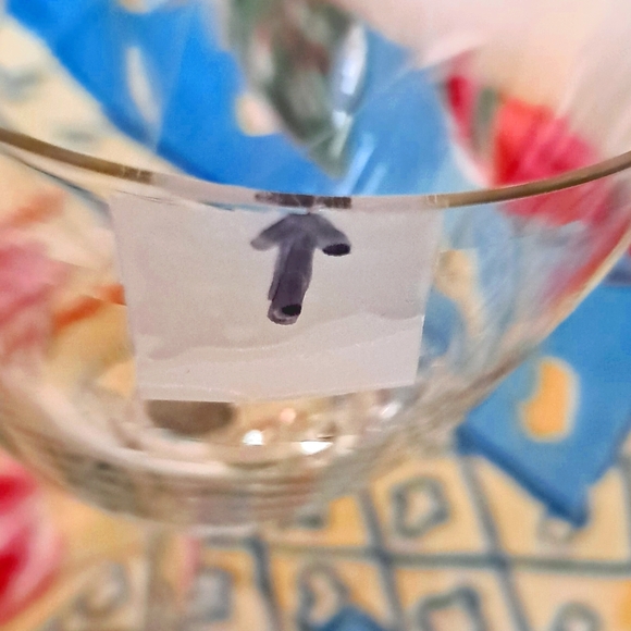 Vintage Crystal 3 Wine Martini Stem Glasses Flower Branch Leaf Etched Romantic - Picture 10 of 10